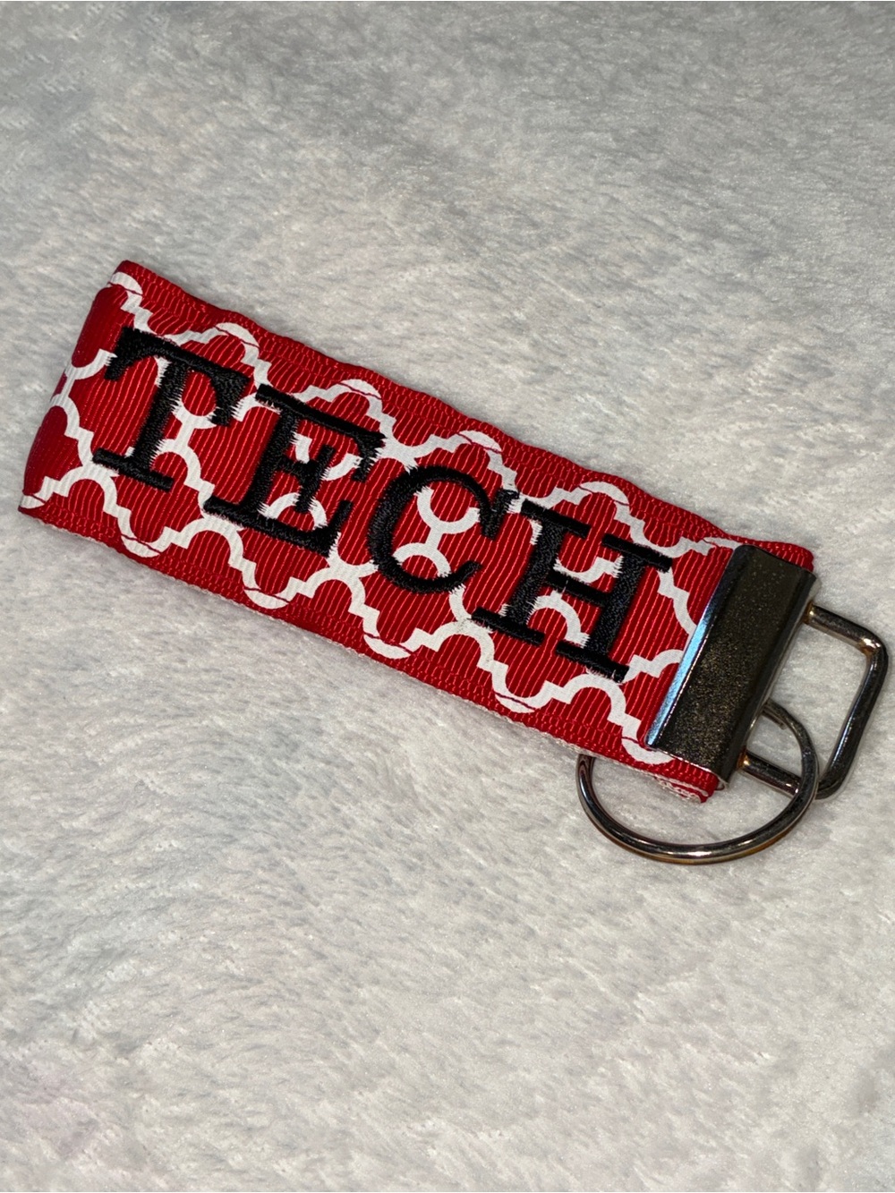 Texas Tech Raider’s Embroidered Ribbon Keychain, great graduation gift idea!